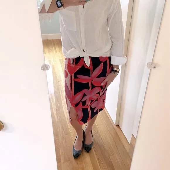 Anthropologie Maeve Cordyline Floral Pencil Skirt