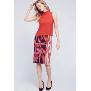 Anthropologie Maeve Cordyline Floral Pencil Skirt