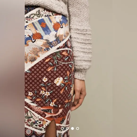 Anthropologie Maeve Vannia Asian Pencil Skirt