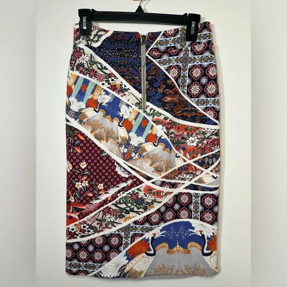 Anthropologie Maeve Vannia Asian Pencil Skirt