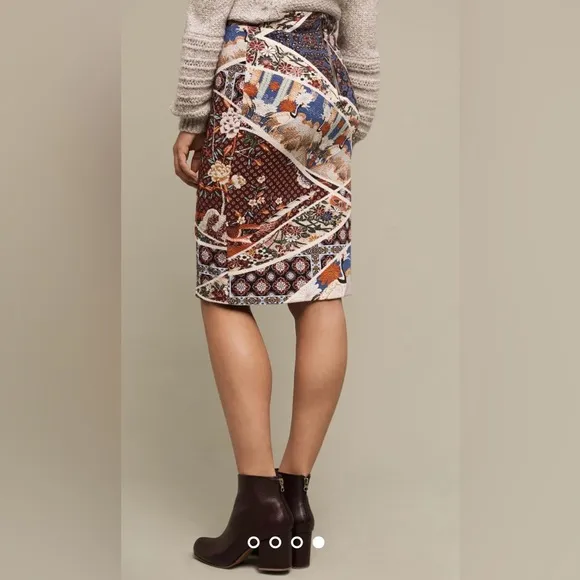 Anthropologie Maeve Vannia Asian Pencil Skirt