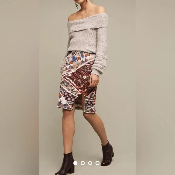 Anthropologie Maeve Vannia Asian Pencil Skirt