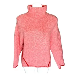 Anthropologie Moth Pink Red Knit Turtleneck Sweater size S/XS