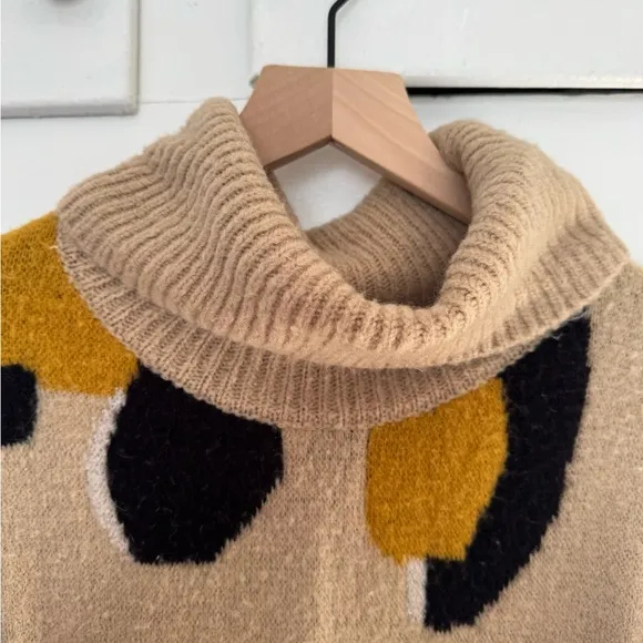 Anthropologie Moth Turtleneck Leopard Sweater Medium