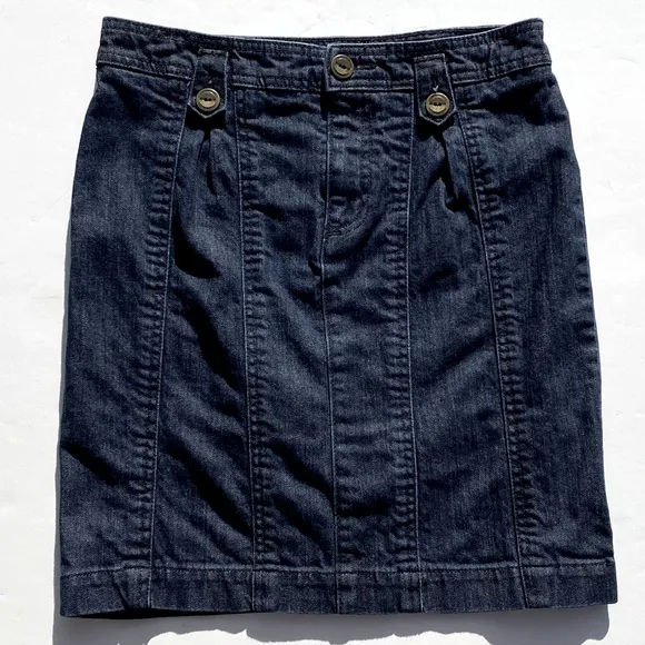 ANTHROPOLOGIE Pilcro and the Letterpress Denim Pencil Skirt Button Tabs size 26