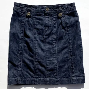 ANTHROPOLOGIE Pilcro and the Letterpress Denim Pencil Skirt Button Tabs size 26