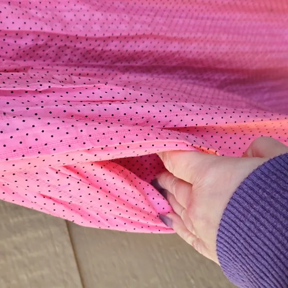 Anthropologie pink polka dot Moulinette Soeurs Melon Ball fit and flare dress 8