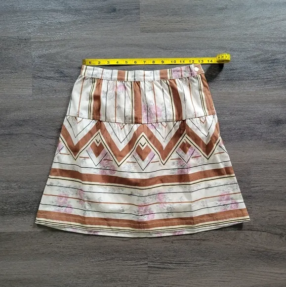 Anthropologie Tiny Ivory Orange Raleigh Mini Skirt NWT Size X-Small