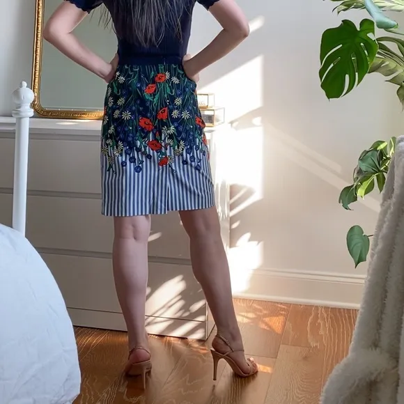 Anthropologie Vertical Garden Pencil Skirt Size 0