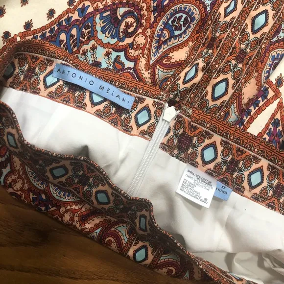 Antonio Melani Paisley Highwaisted Pencil Skirt 0