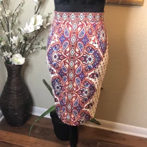 Antonio Melani Paisley Highwaisted Pencil Skirt 0