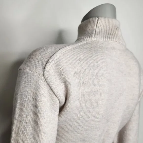 Aritzia Wilfred Free Cream &quot;Harper&quot; Cropped Turtleneck Wool Sweater Size XXS