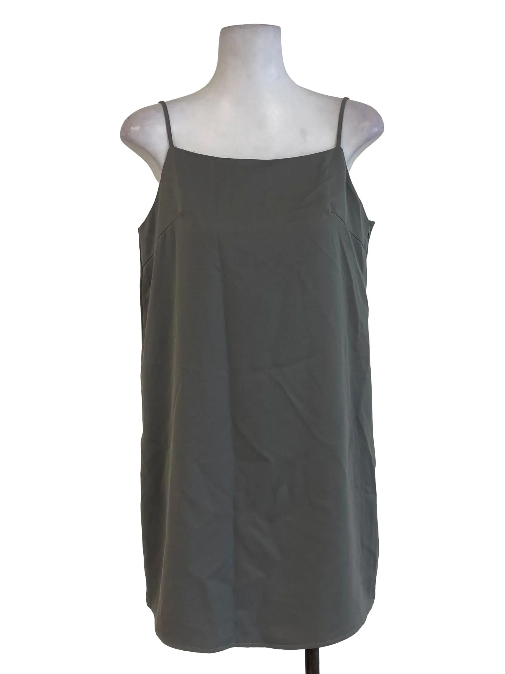 Army Green Plain Shift Dress