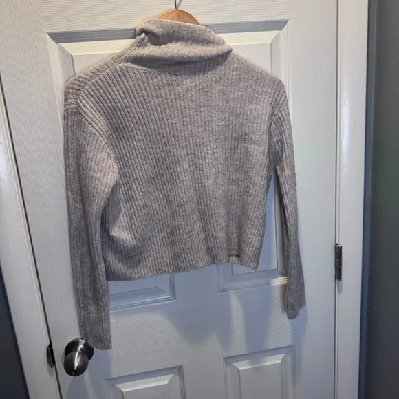 ASOS tan ribbed turtleneck cropped sweater