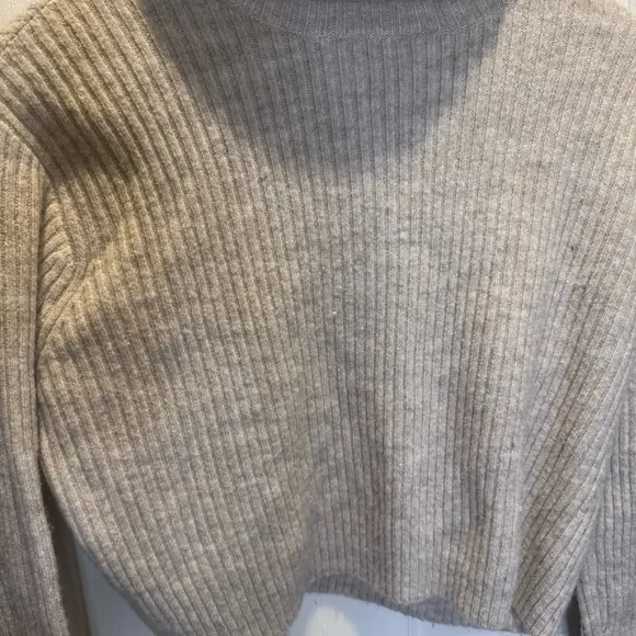 ASOS tan ribbed turtleneck cropped sweater