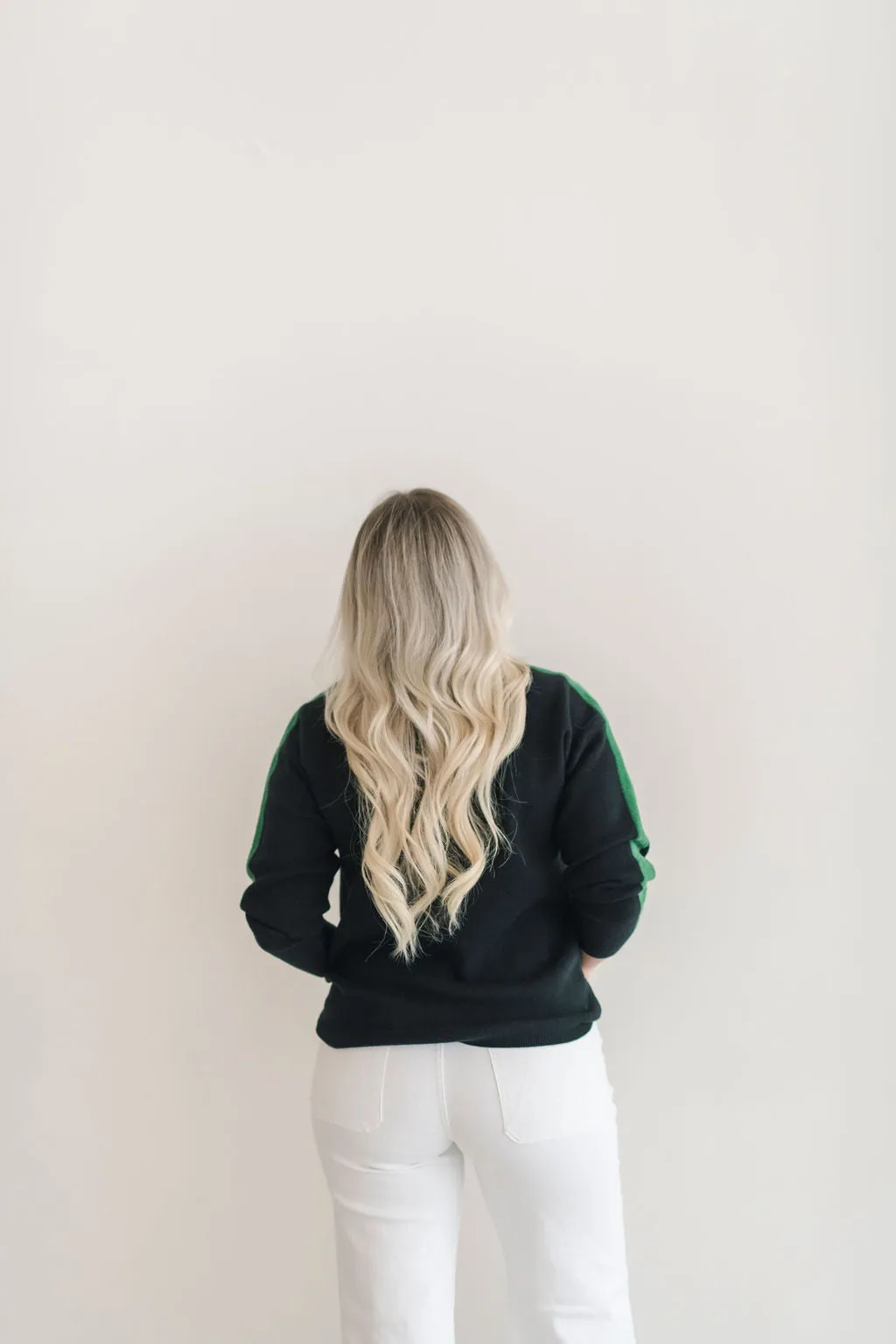 Aspen Turtleneck Sweater Black with Green