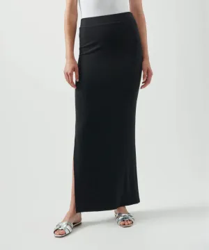 ATM - Modal Rib Side Slit Maxi Skirt - Black