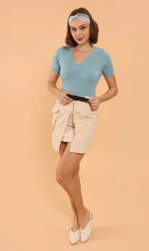 AUSTINE Cargo Wrap Skirt (Khaki)