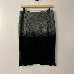 Aysha Wool Blend Color Gradient Pencil Skirt