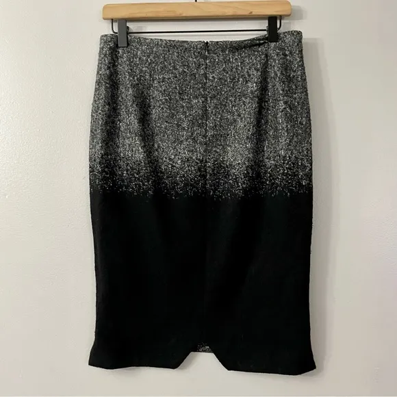 Aysha Wool Blend Color Gradient Pencil Skirt