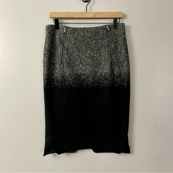 Aysha Wool Blend Color Gradient Pencil Skirt