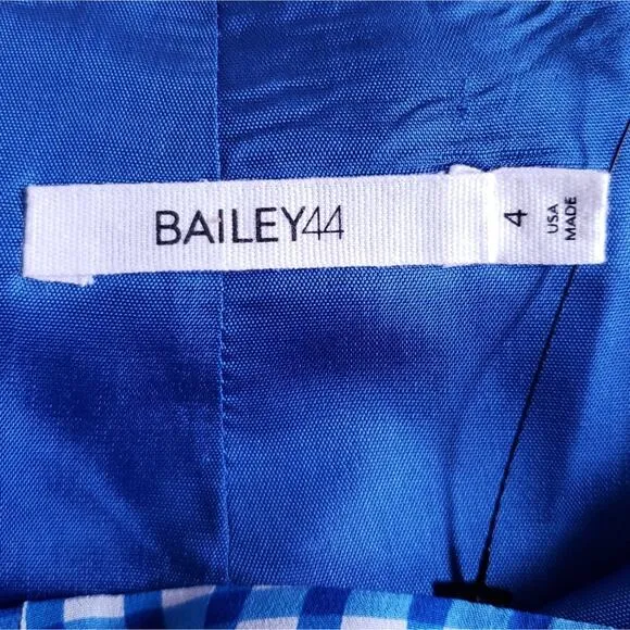 BAILEY 44 Astley dip dye ombre silk check career pencil skirt cobalt blue 4 NEW