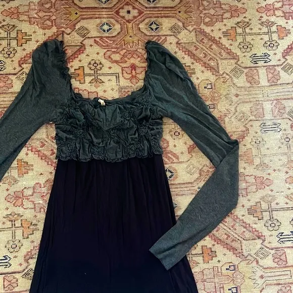 Bailey 44 ruffle top long sleeve fit and flare mini dress XS