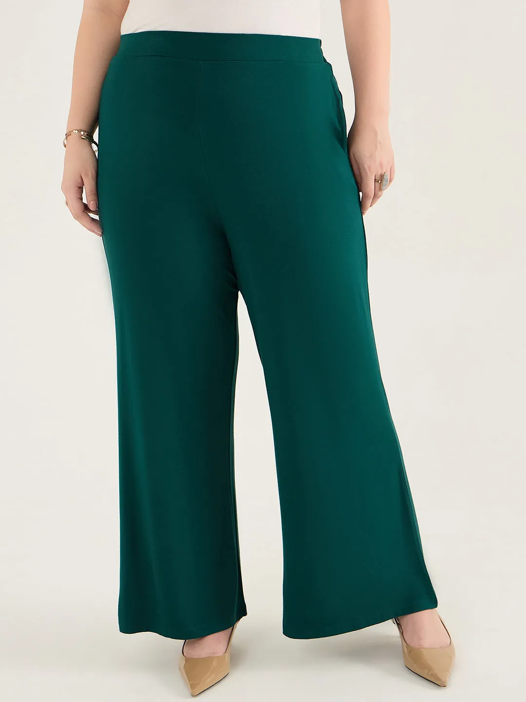 Bamboo Green Bootleg Pants