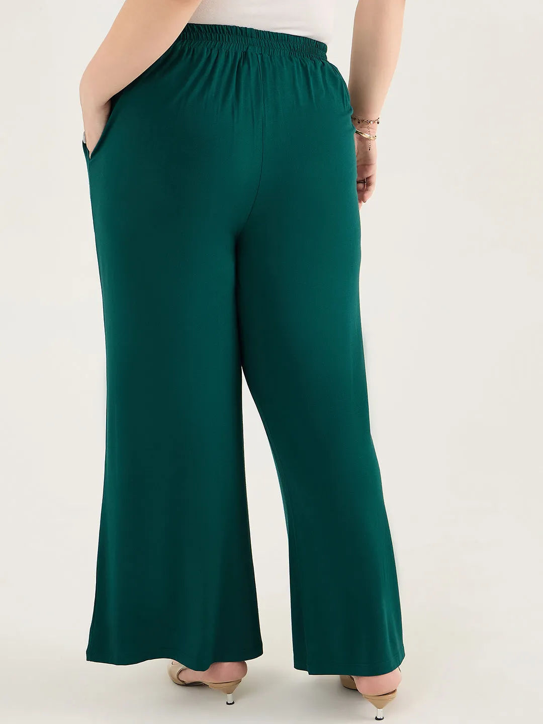 Bamboo Green Bootleg Pants