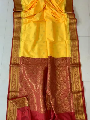 Banarasi Silk Saree In Yellow