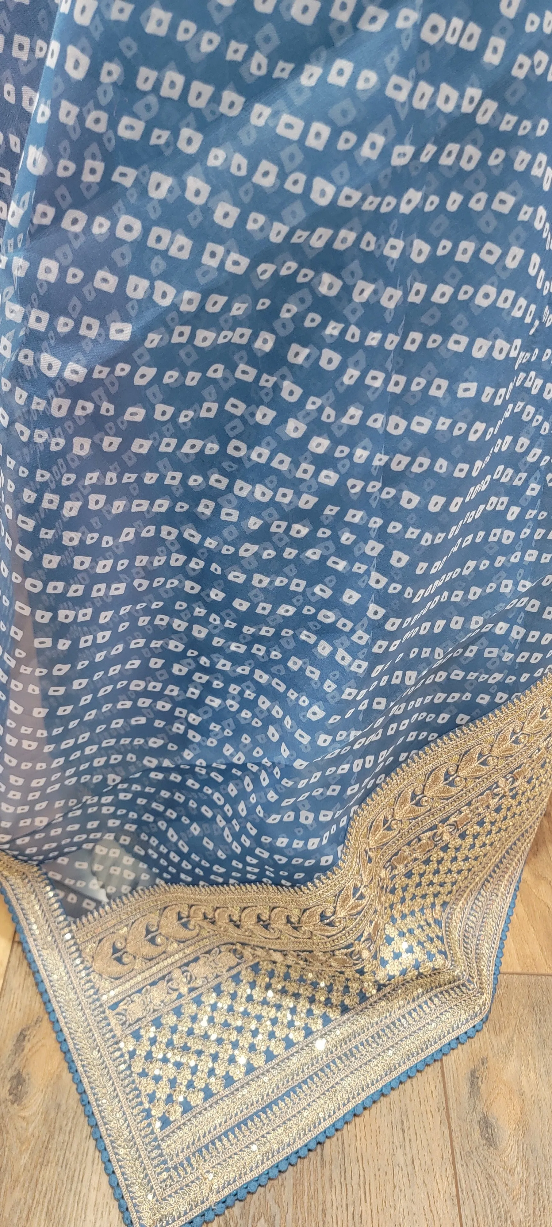 Bandhini Organza Saree w/ Sequence border and Blouse
