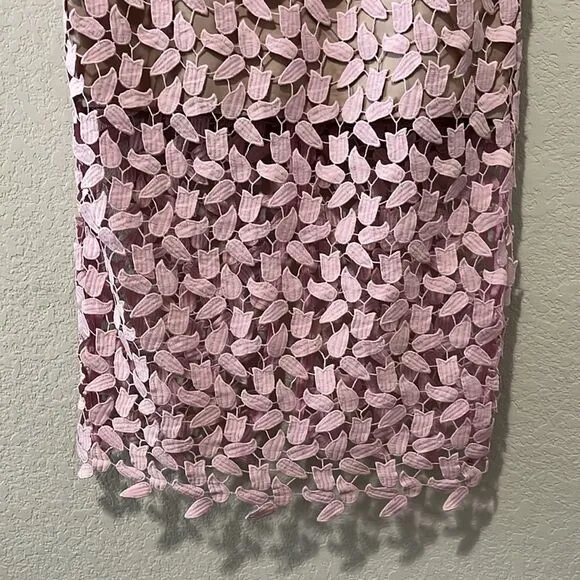 BARDOT Flora Lace Floral Pencil Skirt in Dusty Pink, Size 6/S