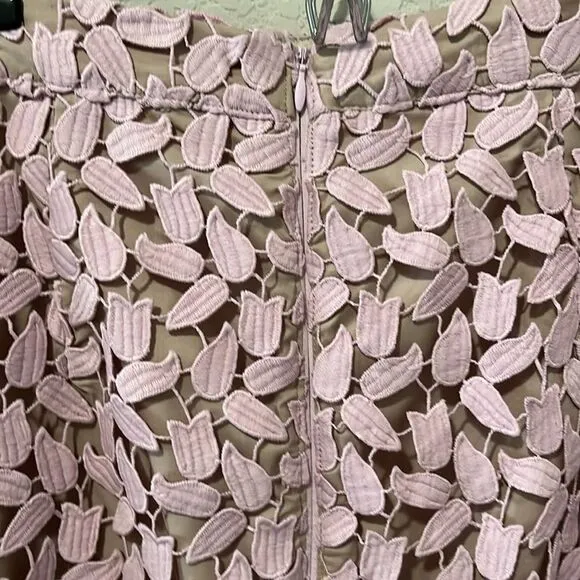 BARDOT Flora Lace Floral Pencil Skirt in Dusty Pink, Size 6/S