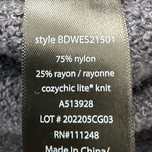 Barefoot Dreams Cozychic Lite dark gray ribbed V-neck sweater, size 1X Petite