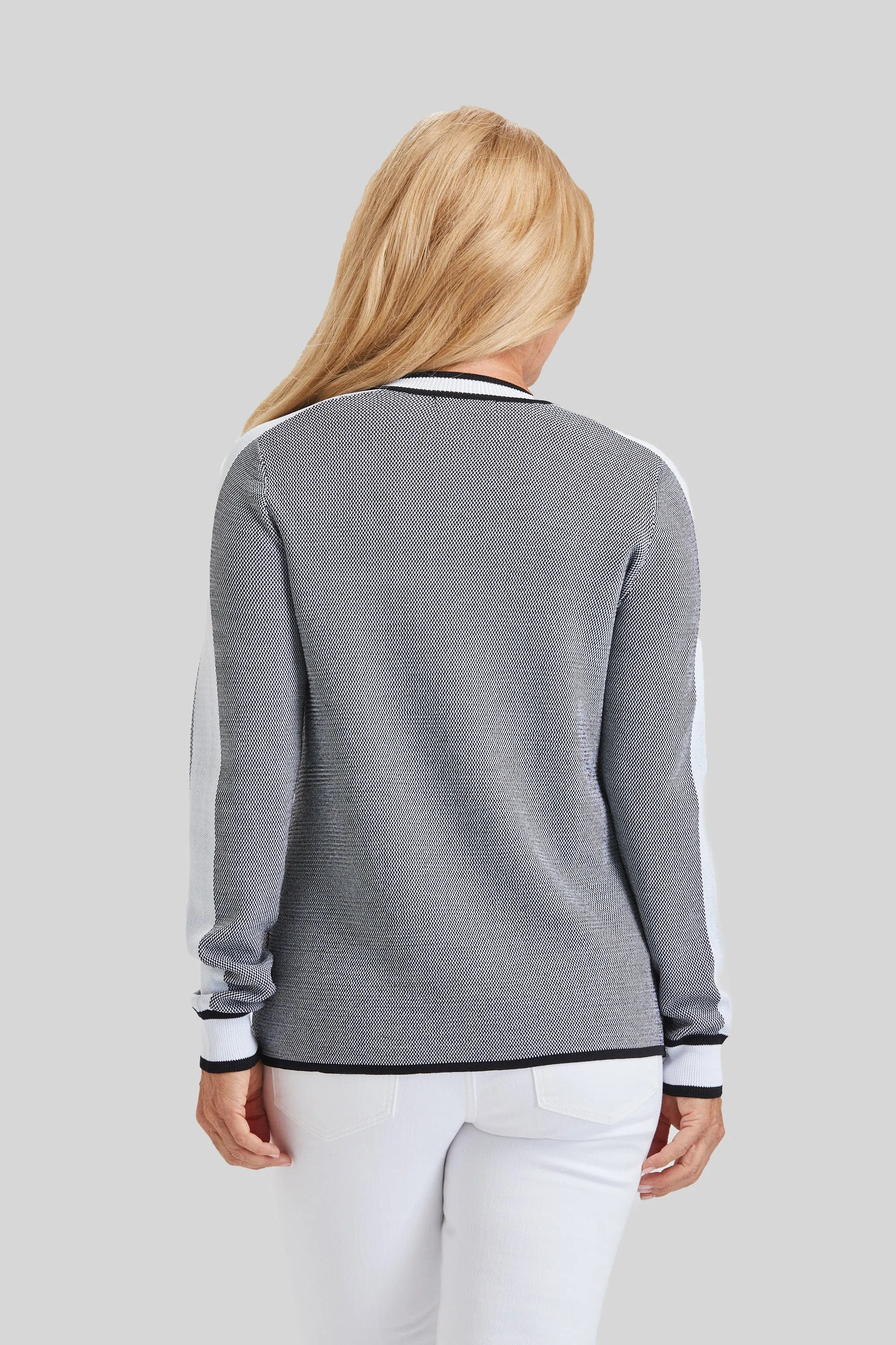 BBQ Whites Tweed V-Neck- FINAL SALE