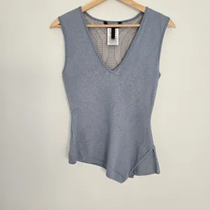 BCBG MaxAzria Blue Sleeveless Knit Sweater