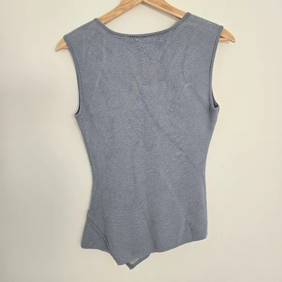 BCBG MaxAzria Blue Sleeveless Knit Sweater
