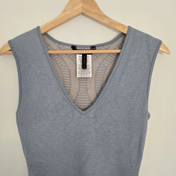 BCBG MaxAzria Blue Sleeveless Knit Sweater