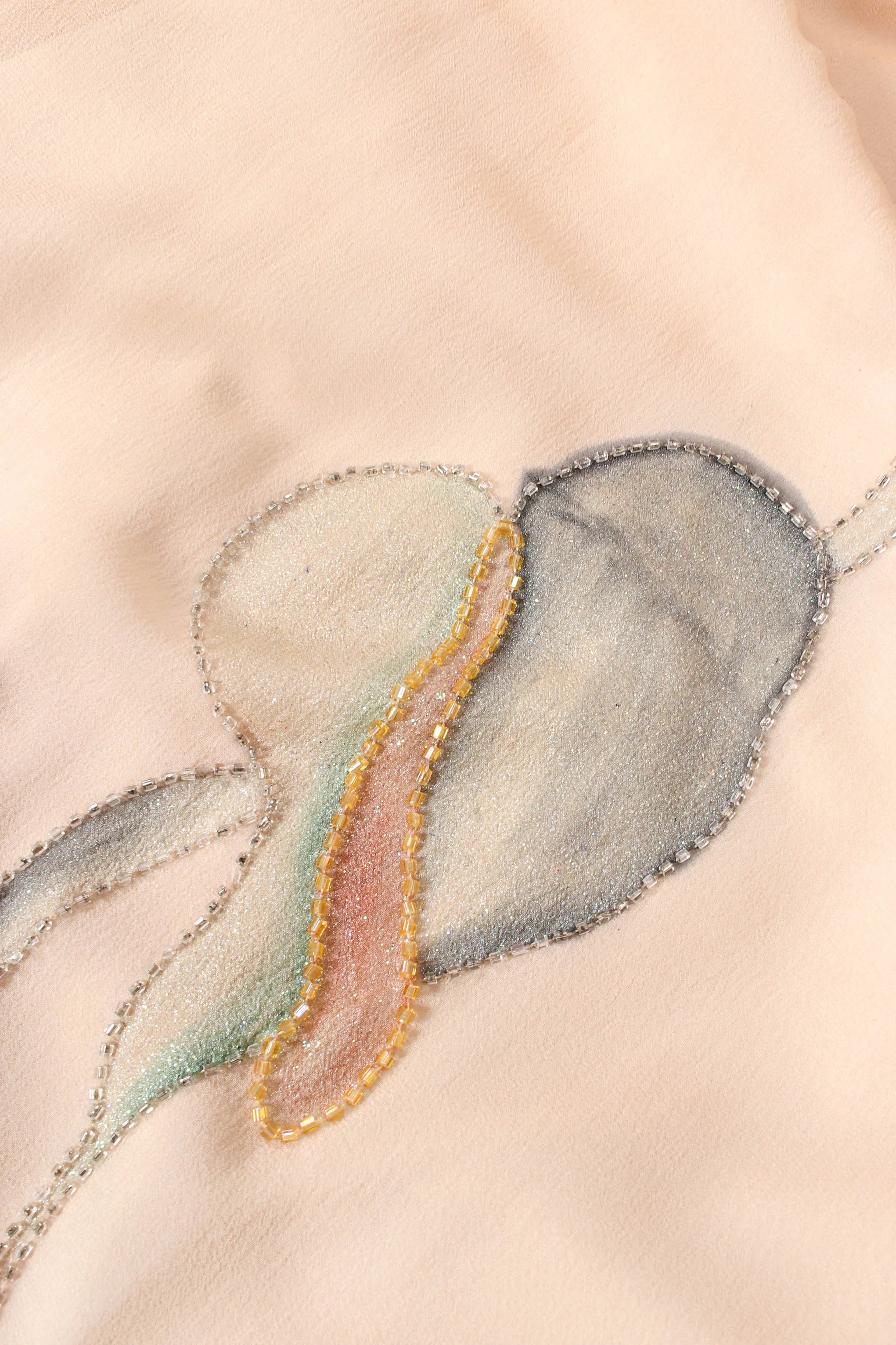 Bead Painted Leaf Shawl & Dress Set