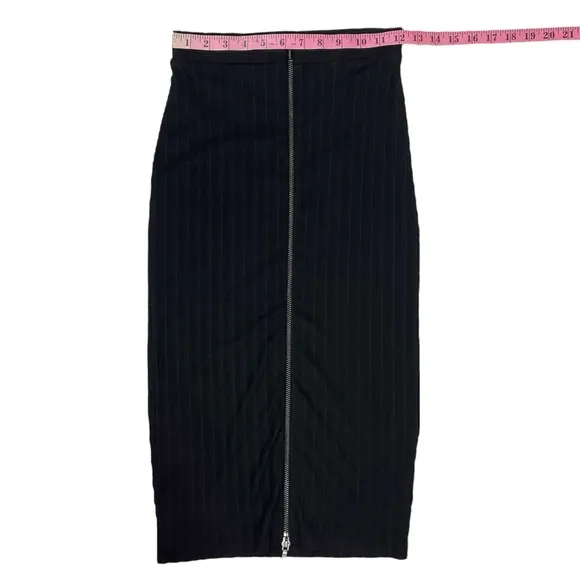 Bebe Full Zip Bodycon Knee Length Pencil Skirt in Black Size XS