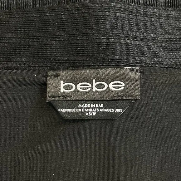 Bebe Full Zip Bodycon Knee Length Pencil Skirt in Black Size XS
