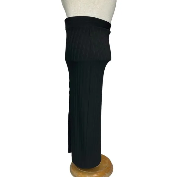 Bebe Full Zip Bodycon Knee Length Pencil Skirt in Black Size XS