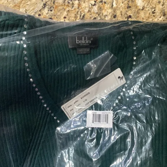 belldini Deep Emerald V-Neck Sweater
