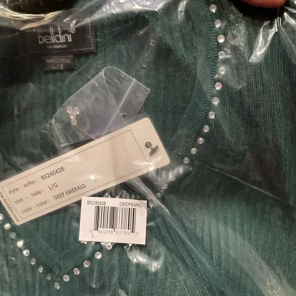 belldini Deep Emerald V-Neck Sweater