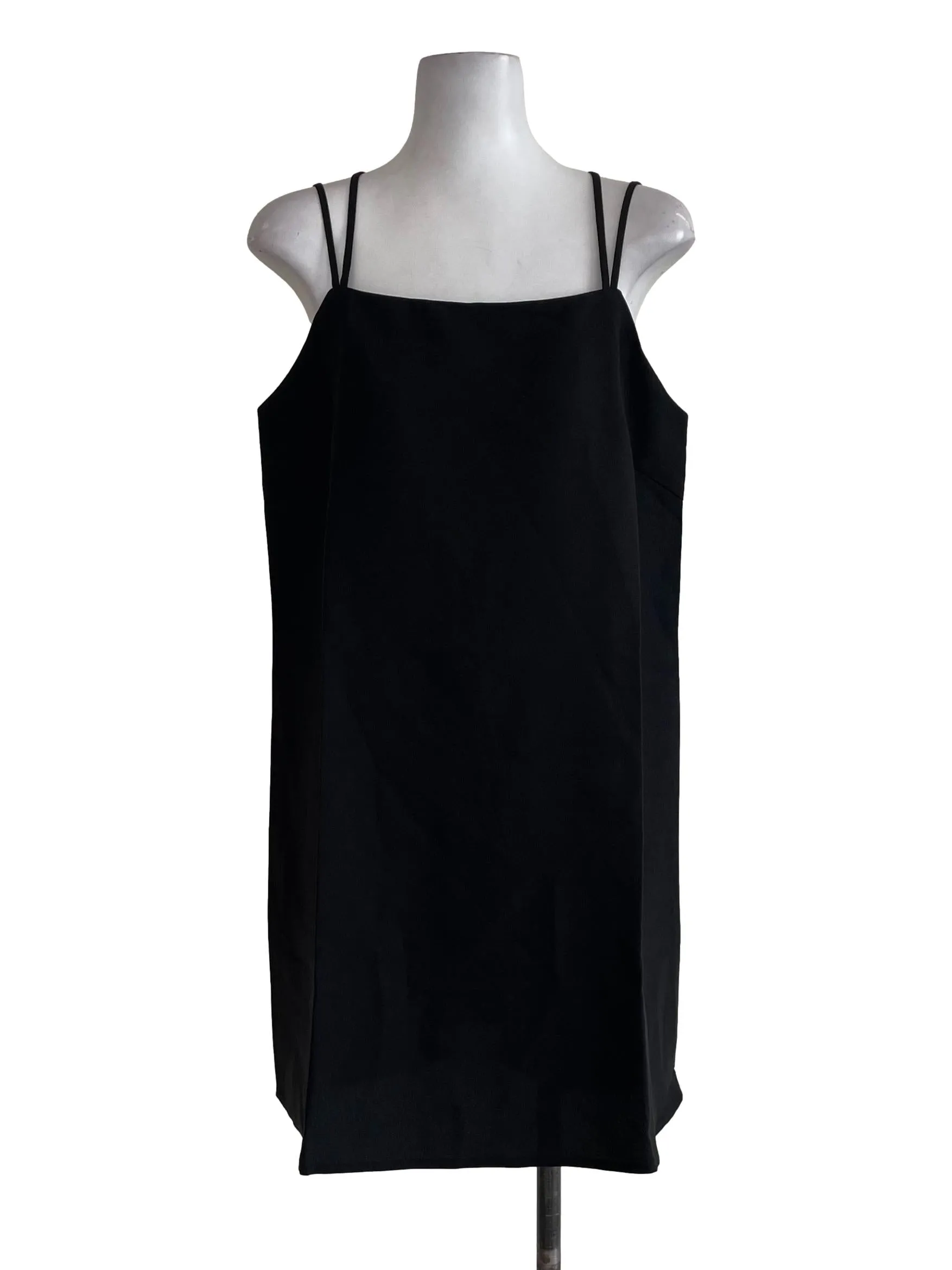 Black Back Crossed Strap Shift Dress LB