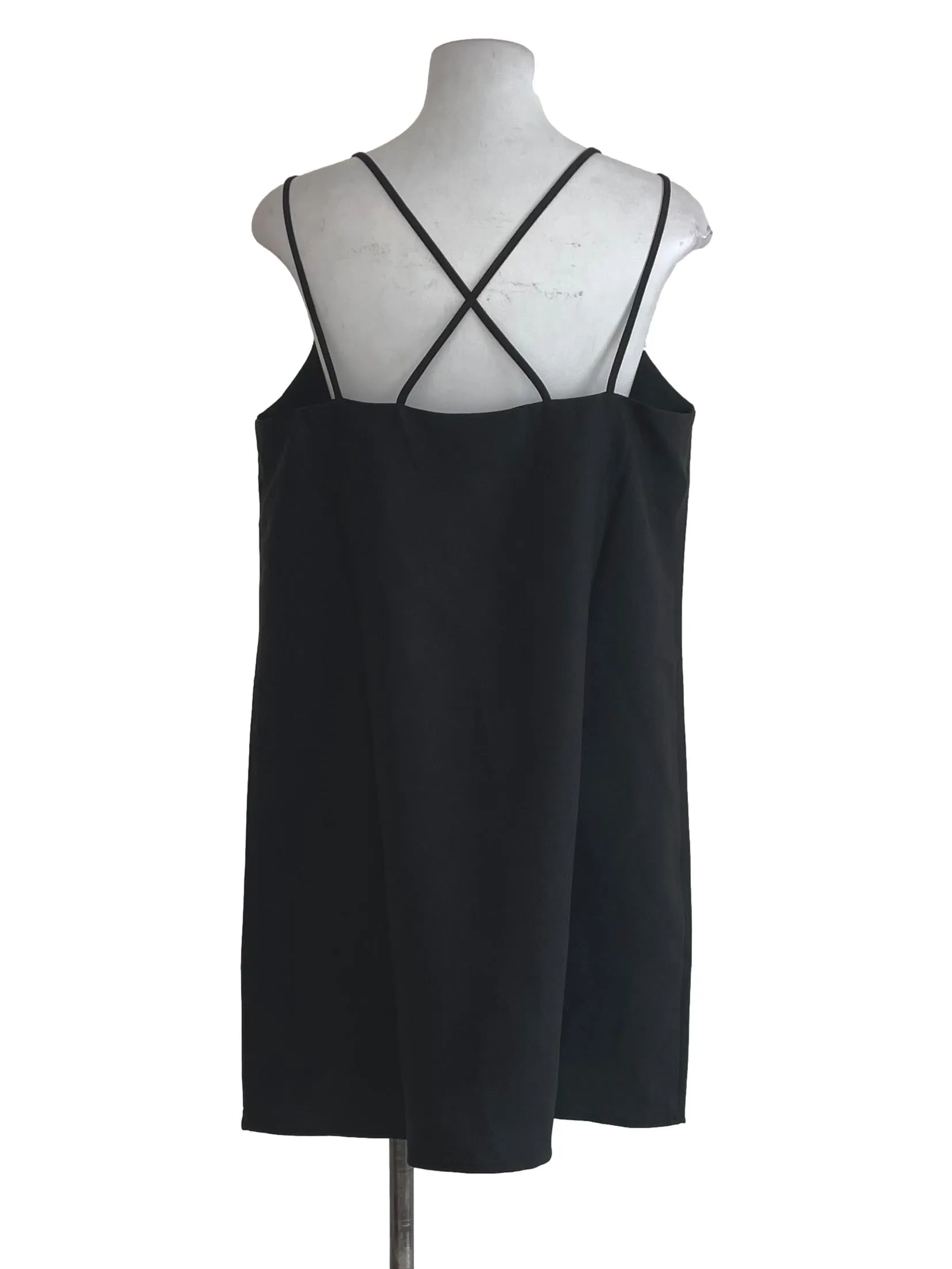 Black Back Crossed Strap Shift Dress LB