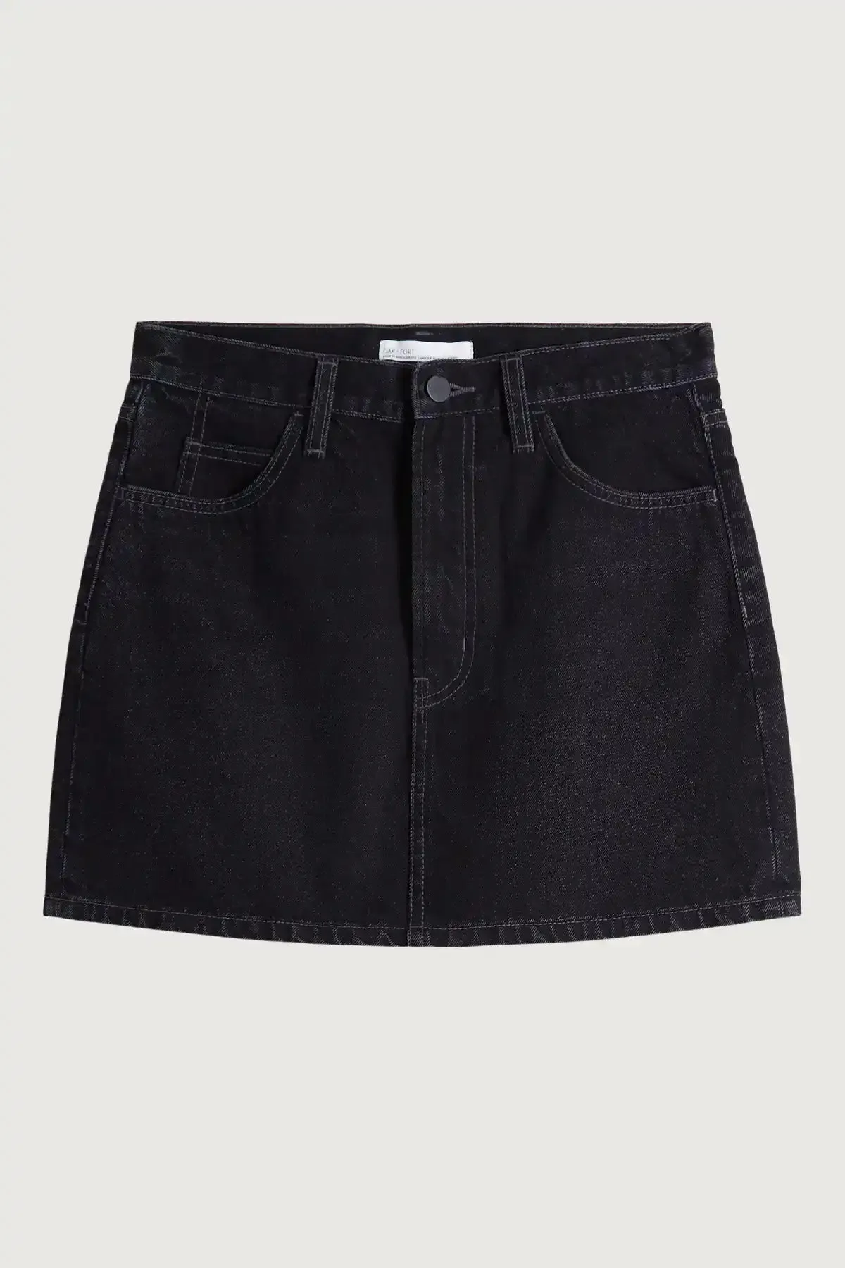 Black Mini Jean Skirt