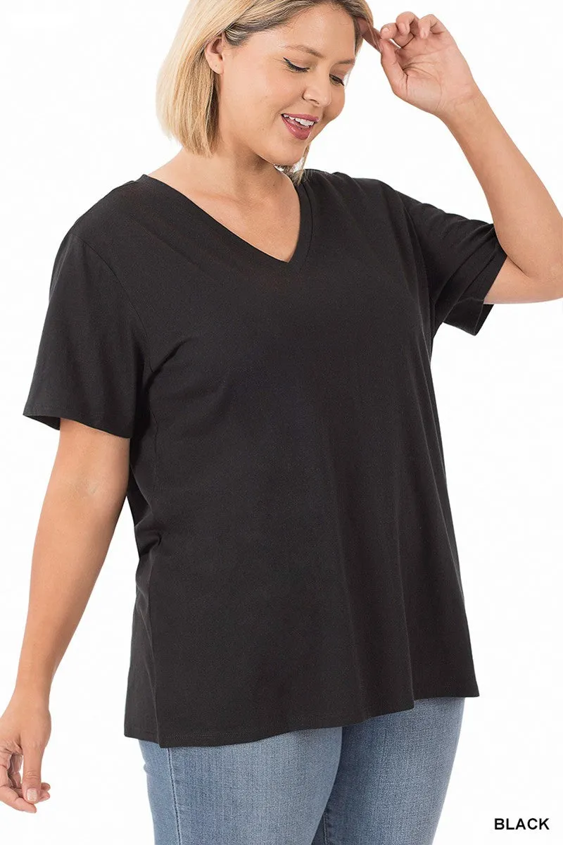 Black V-Neck Blouse Sm - 3X * on sale