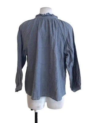 Blue Black Ruffle Shift Dress