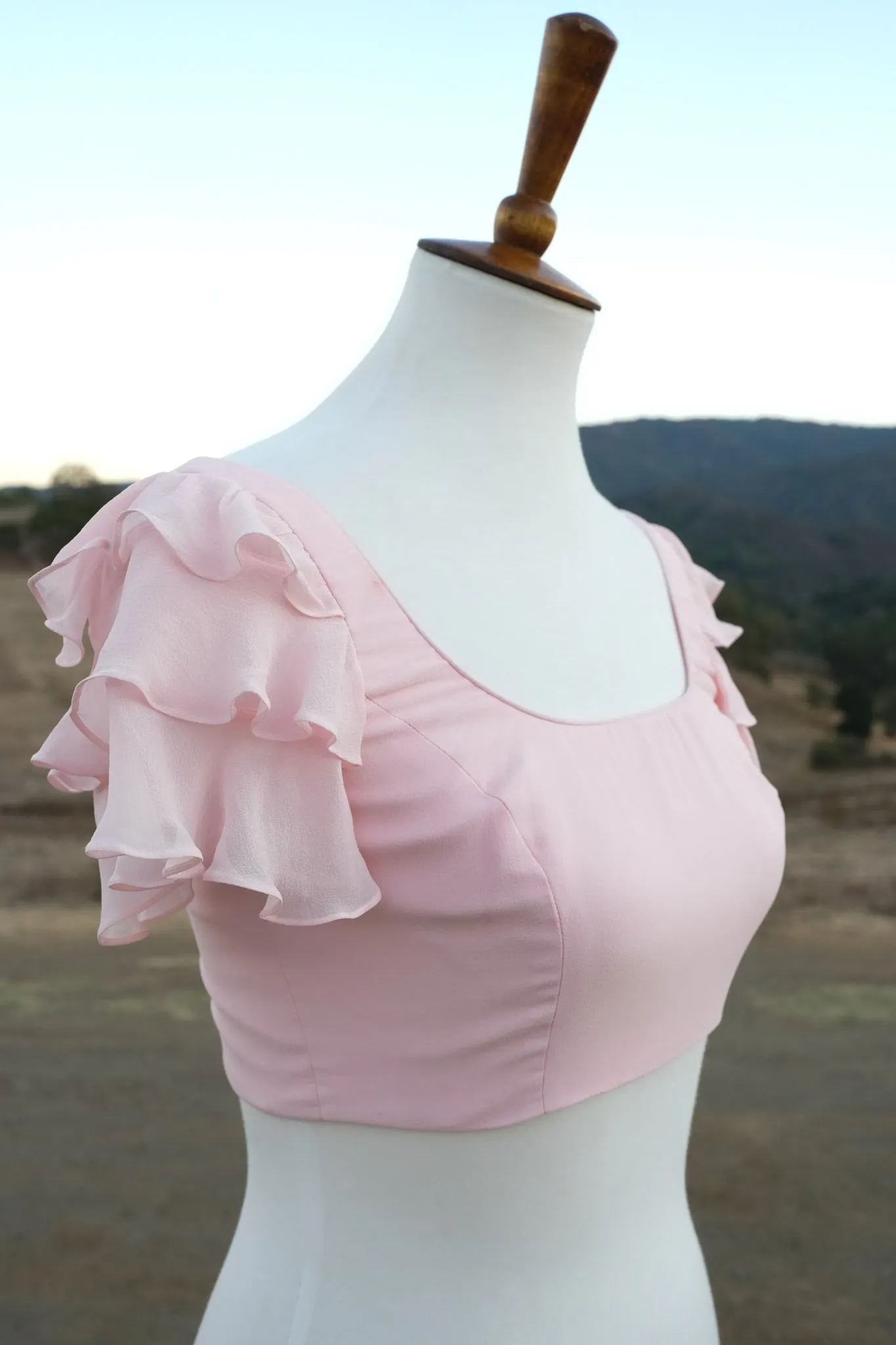 Blush Pink Ruffle Blouse